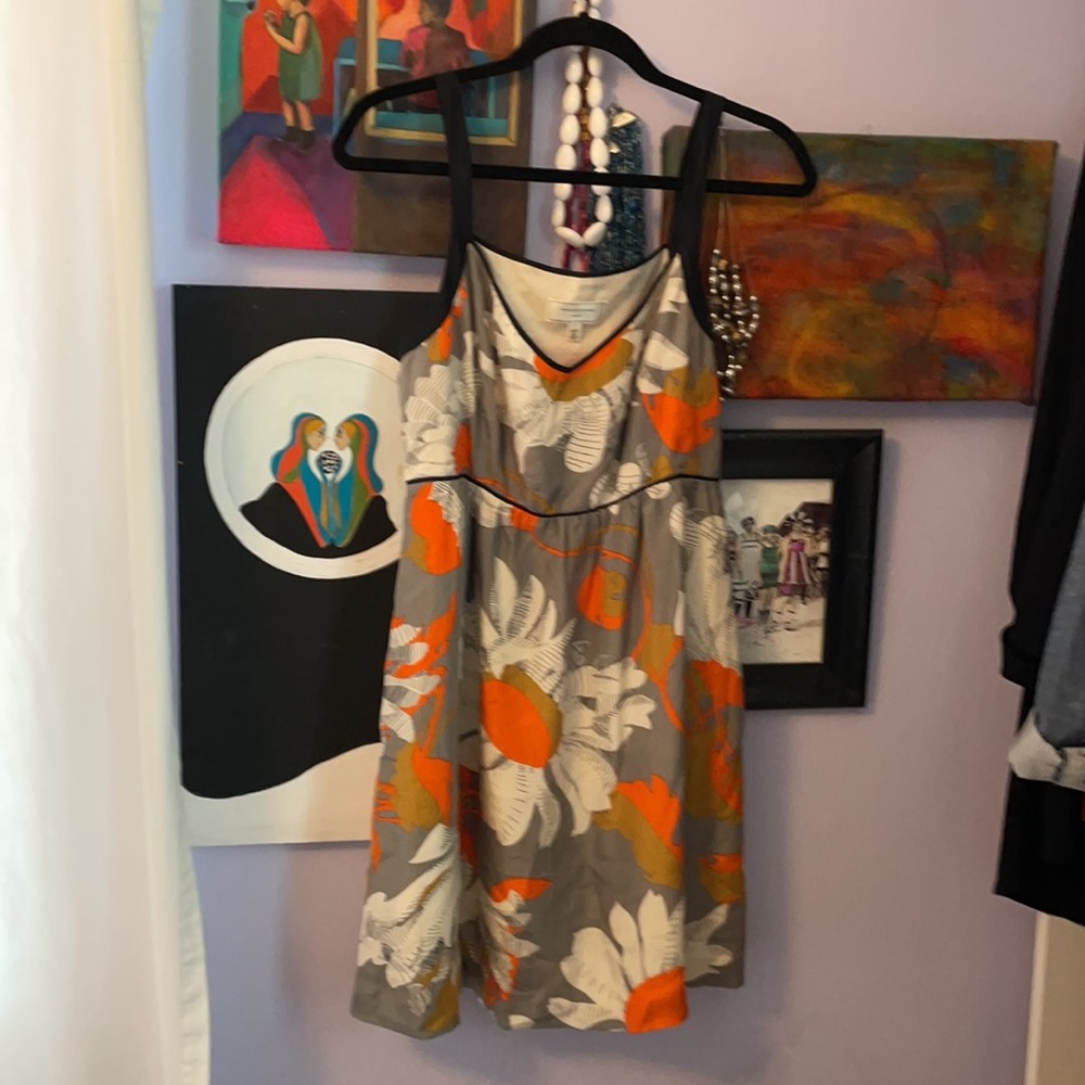Moulinette Soeurs Anthropologie Gray Floral Dress